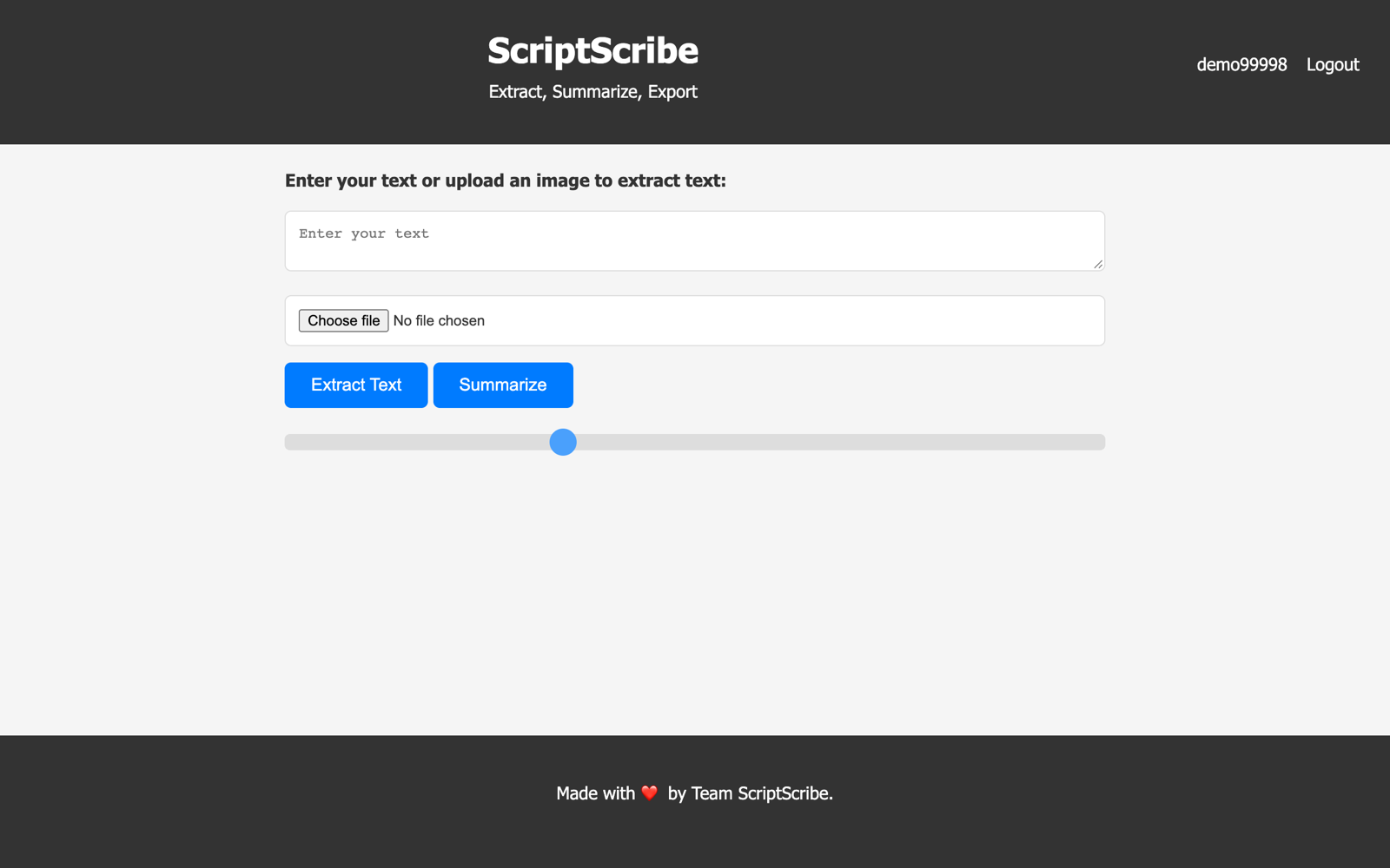 Empty home page